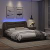 Vidaxl Estructura De Cama Con Luces Led Cuero Pe Gris 160x200 Cm