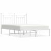 Vidaxl Estructura De Cama Con Cabecero Metal Blanca 140x200 Cm