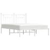 Vidaxl Estructura De Cama Con Cabecero Metal Blanca 140x200 Cm