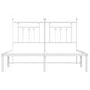 Vidaxl Estructura De Cama Con Cabecero Metal Blanca 140x200 Cm