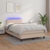 Vidaxl Cama Box Spring Colchón Led Cuero Sintético Capuchino 120x190cm Marrón