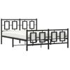 Vidaxl Estructura De Cama Cabecero Y Estribo Metal Negro 135x190 Cm