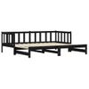 Vidaxl Sofá Cama Nido Madera Maciza De Pino Negro 90x190 Cm