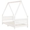 Vidaxl Estructura De Cama Para Niños Madera De Pino Blanco 80x160 Cm