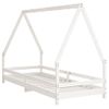 Vidaxl Estructura De Cama Para Niños Madera De Pino Blanco 90x200 Cm