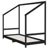 Vidaxl Estructura De Cama Para Niños Madera De Pino Negro 80x200 Cm