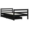 Vidaxl Estructura Cama Infantil Y Cajones Madera Pino Negro 80x160 Cm