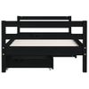 Vidaxl Estructura Cama Infantil Y Cajones Madera Pino Negro 80x160 Cm