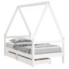 Vidaxl Estructura Cama Infantil Y Cajones Madera Pino Blanco 80x160 Cm