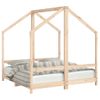 Vidaxl Estructura De Cama Deniños Madera Maciza De Pino 2x(70x140) Cm Marrón