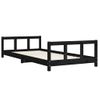 Vidaxl Estructura De Cama Para Niños Madera De Pino Negro 90x190 Cm