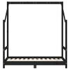 Vidaxl Estructura De Cama De Niños Madera De Pino Negro 2x(70x140) Cm