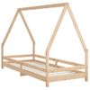 Vidaxl Estructura De Cama Para Niños Madera Maciza De Pino 90x200 Cm Marrón