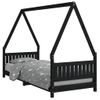 Vidaxl Estructura De Cama Para Niños Madera De Pino Negro 80x200 Cm