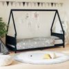 Vidaxl Estructura De Cama Para Niños Madera De Pino Negro 80x200 Cm