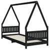 Vidaxl Estructura De Cama Para Niños Madera De Pino Negro 80x200 Cm