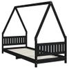 Vidaxl Estructura De Cama Para Niños Madera De Pino Negro 80x200 Cm