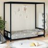 Vidaxl Estructura De Cama Para Niños Madera De Pino Negro 80x200 Cm