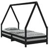 Vidaxl Estructura De Cama Para Niños Madera De Pino Negro 90x200 Cm