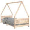 Vidaxl Estructura De Cama Para Niños Madera Maciza De Pino 90x200 Cm Marrón