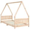 Vidaxl Estructura De Cama Para Niños Madera Maciza De Pino 90x200 Cm Marrón