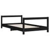 Vidaxl Estructura De Cama Para Niños Madera De Pino Negro 80x160 Cm