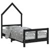 Vidaxl Estructura De Cama Para Niños Madera De Pino Negro 80x160 Cm