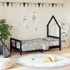 Vidaxl Estructura De Cama Para Niños Madera De Pino Negro 80x160 Cm