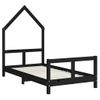 Vidaxl Estructura De Cama Para Niños Madera De Pino Negro 80x160 Cm