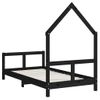 Vidaxl Estructura De Cama Para Niños Madera De Pino Negro 80x160 Cm