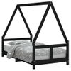 Vidaxl Estructura De Cama Para Niños Madera De Pino Negro 80x160 Cm