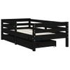 Vidaxl Estructura De Cama Niños Con Cajones Madera Pino Negro 70x140cm