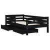 Vidaxl Estructura De Cama Niños Con Cajones Madera Pino Negro 70x140cm