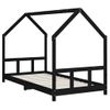 Vidaxl Estructura De Cama Para Niños Madera De Pino Negro 90x190 Cm