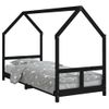 Vidaxl Estructura De Cama Para Niños Madera De Pino Negro 80x200 Cm