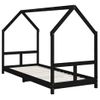 Vidaxl Estructura De Cama Para Niños Madera De Pino Negro 80x200 Cm