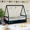 Vidaxl Estructura Cama Infantil Y Cajones Madera Pino Negro 80x160 Cm