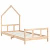 Vidaxl Estructura De Cama Para Niños Madera Maciza De Pino 90x200 Cm Marrón