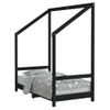 Vidaxl Estructura De Cama Para Niños Madera De Pino Negro 70x140 Cm