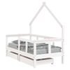 Vidaxl Estructura Cama Niños Con Cajones Madera Pino Blanco 70x140 Cm