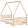 Vidaxl Estructura De Cama Infantil Madera Maciza De Pino 90x190 Cm Marrón