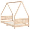 Vidaxl Estructura De Cama Infantil Madera Maciza De Pino 90x190 Cm Marrón