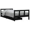 Vidaxl Estructura De Cama Infantil Con Cajones Madera Negro 90x190 Cm