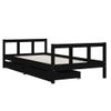 Vidaxl Estructura De Cama Infantil Con Cajones Madera Negro 90x190 Cm