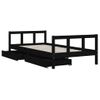 Vidaxl Estructura De Cama Infantil Con Cajones Madera Negro 90x190 Cm