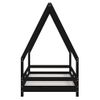 Vidaxl Estructura De Cama Para Niños Madera De Pino Negro 80x160 Cm