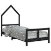 Vidaxl Estructura De Cama Para Niños Madera De Pino Negro 80x200 Cm