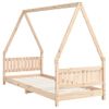 Vidaxl Estructura De Cama Para Niños Madera Maciza De Pino 80x200 Cm Marrón