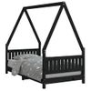 Vidaxl Estructura De Cama Para Niños Madera De Pino Negro 80x160 Cm