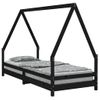 Vidaxl Estructura De Cama Para Niños Madera De Pino Negro 80x200 Cm